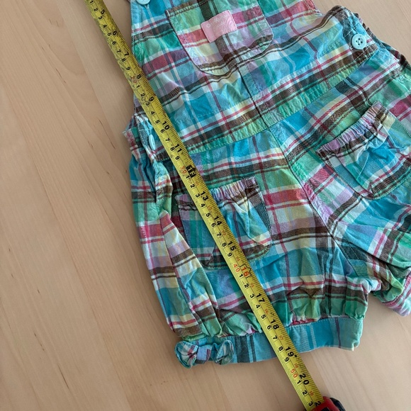 Vintage pastel plaid Oshkosh shortall 3T - Picture 7 of 8